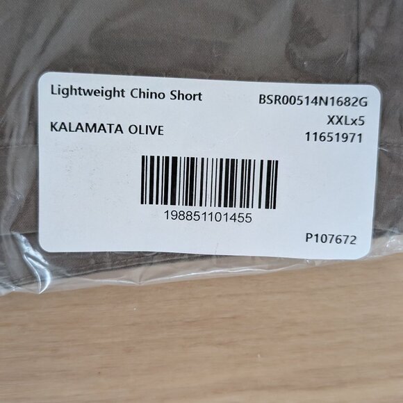 NWT Bonobos Organic Cotton Lightweight Chino Shorts Kalamata Olive XXL 5” - Picture 5 of 7